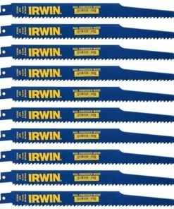 IRWIN Reciprocating Saw Blades 10-Pack Bi-Metal 9-in 6-TPI Wood/Nail Embedded Cutting Reciprocating Saw Blade