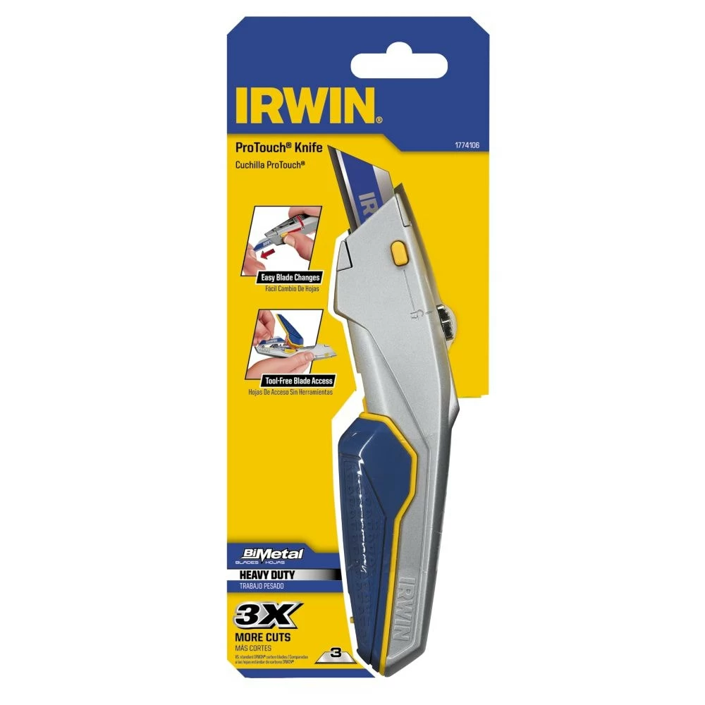 IRWIN Utility Knives 3/4-in 3-Blade Retractable Utility Knife with On Tool Blade Storage 4 IRWIN Utility Knives 3/4-in 3-Blade Retractable Utility Knife with On Tool Blade Storage - Image 2