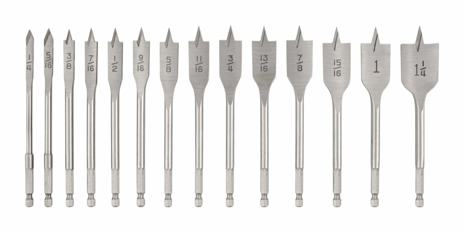 IRWIN Woodboring Drill Bits Classic 14-Piece Assorted Woodboring Spade Drill Bit Set 3 IRWIN Woodboring Drill Bits Classic 14-Piece Assorted Woodboring Spade Drill Bit Set