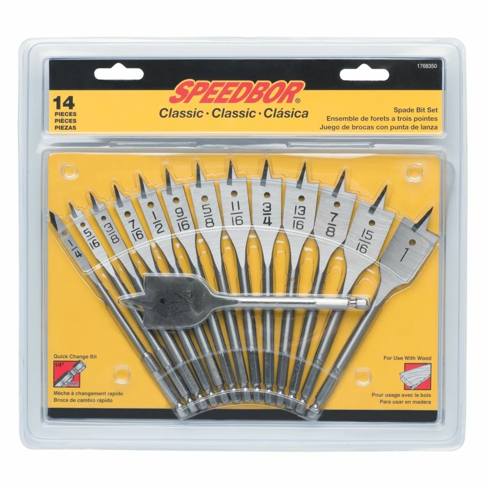 IRWIN Woodboring Drill Bits Classic 14-Piece Assorted Woodboring Spade Drill Bit Set 4 IRWIN Woodboring Drill Bits Classic 14-Piece Assorted Woodboring Spade Drill Bit Set - Image 2