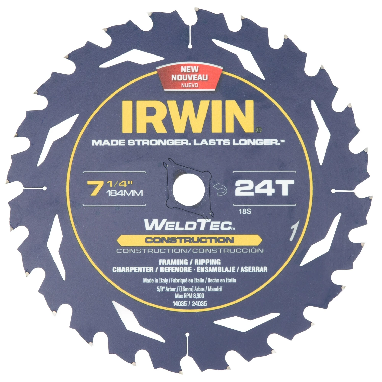 IRWIN Circular Saw Blades Marathon with Weldtec 7-1/4-in 24-Tooth Carbide Circular Saw Blade 5 IRWIN Circular Saw Blades Marathon with Weldtec 7-1/4-in 24-Tooth Carbide Circular Saw Blade - Image 3