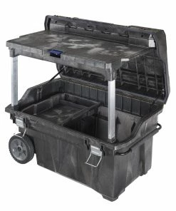 IRWIN Portable Tool Boxes Mobile Command Center 40.5-in Gray Structural Foam Wheels Lockable Tool Box