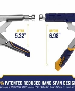 IRWIN VISE-GRIP Reduced Hand Span Fast Release 11-in Welding C-clamp Locking Pliers Swivel Tips 17 IRWIN VISE-GRIP Reduced Hand Span Fast Release 11-in Welding C-clamp Locking Pliers Swivel Tips -Irwin Fashion Outlet 09698432