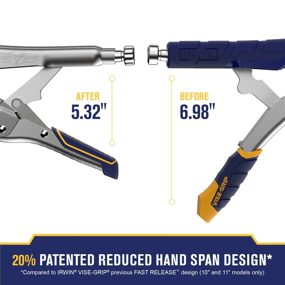 IRWIN VISE-GRIP Reduced Hand Span Fast Release 11-in Welding C-clamp Locking Pliers Swivel Tips 8 IRWIN VISE-GRIP Reduced Hand Span Fast Release 11-in Welding C-clamp Locking Pliers Swivel Tips - Image 6
