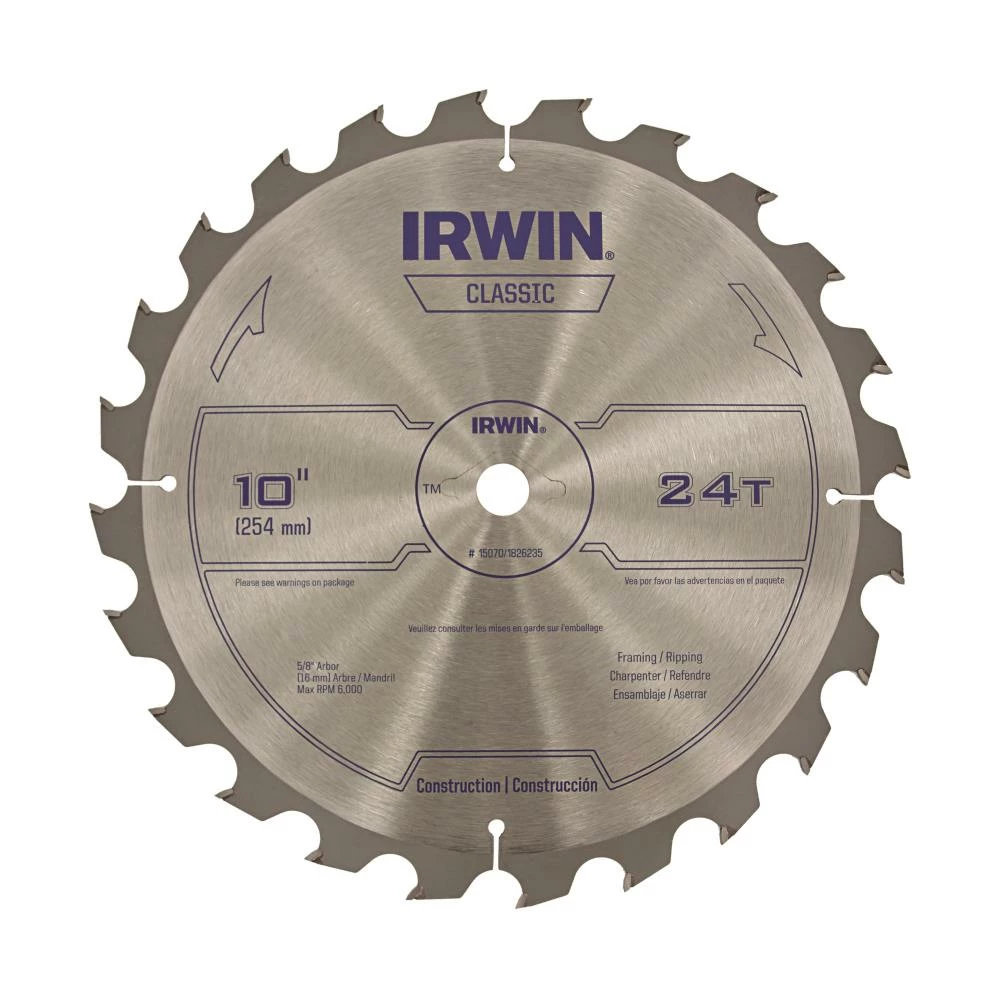 IRWIN Circular Saw Blades Classic 10-in 24-Tooth Carbide Miter/Table Saw Blade 3 IRWIN Circular Saw Blades Classic 10-in 24-Tooth Carbide Miter/Table Saw Blade