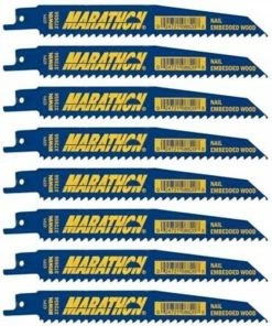 IRWIN Reciprocating Saw Blades Marathon 10-Pack Bi-Metal 6-in 6-TPI Wood/Nail Embedded Cutting Reciprocating Saw Blade