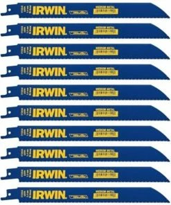 IRWIN Reciprocating Saw Blades 10-Pack Bi-Metal 8-in 18-TPI Metal Cutting Reciprocating Saw Blade