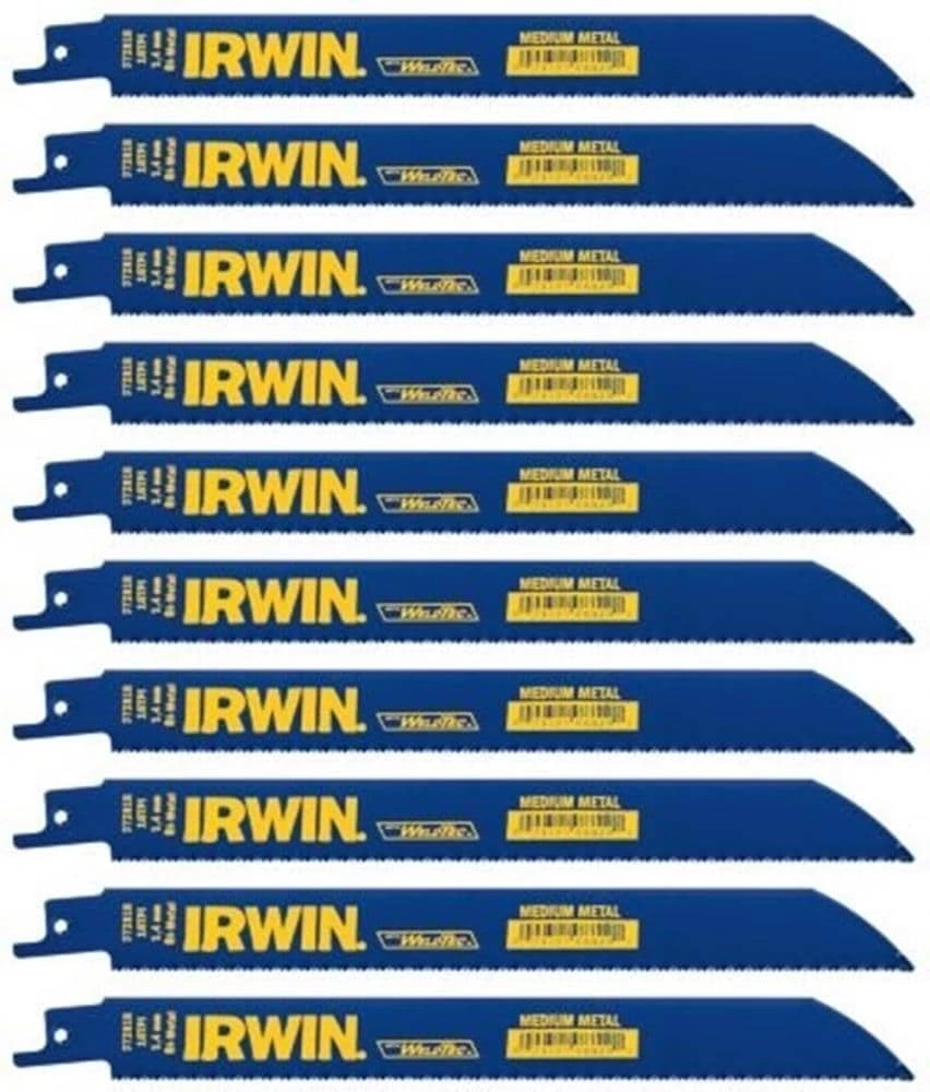 IRWIN Reciprocating Saw Blades 10-Pack Bi-Metal 8-in 18-TPI Metal Cutting Reciprocating Saw Blade 3 IRWIN Reciprocating Saw Blades 10-Pack Bi-Metal 8-in 18-TPI Metal Cutting Reciprocating Saw Blade