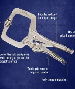 IRWIN VISE-GRIP Reduced Hand Span Fast Release 11-in Welding C-clamp Locking Pliers Swivel Tips 18 IRWIN VISE-GRIP Reduced Hand Span Fast Release 11-in Welding C-clamp Locking Pliers Swivel Tips -Irwin Fashion Outlet 10467697