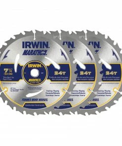 IRWIN Circular Saw Blades Marathon 3-Pack 7-1/4-in 24-Tooth Carbide Circular Saw Blade