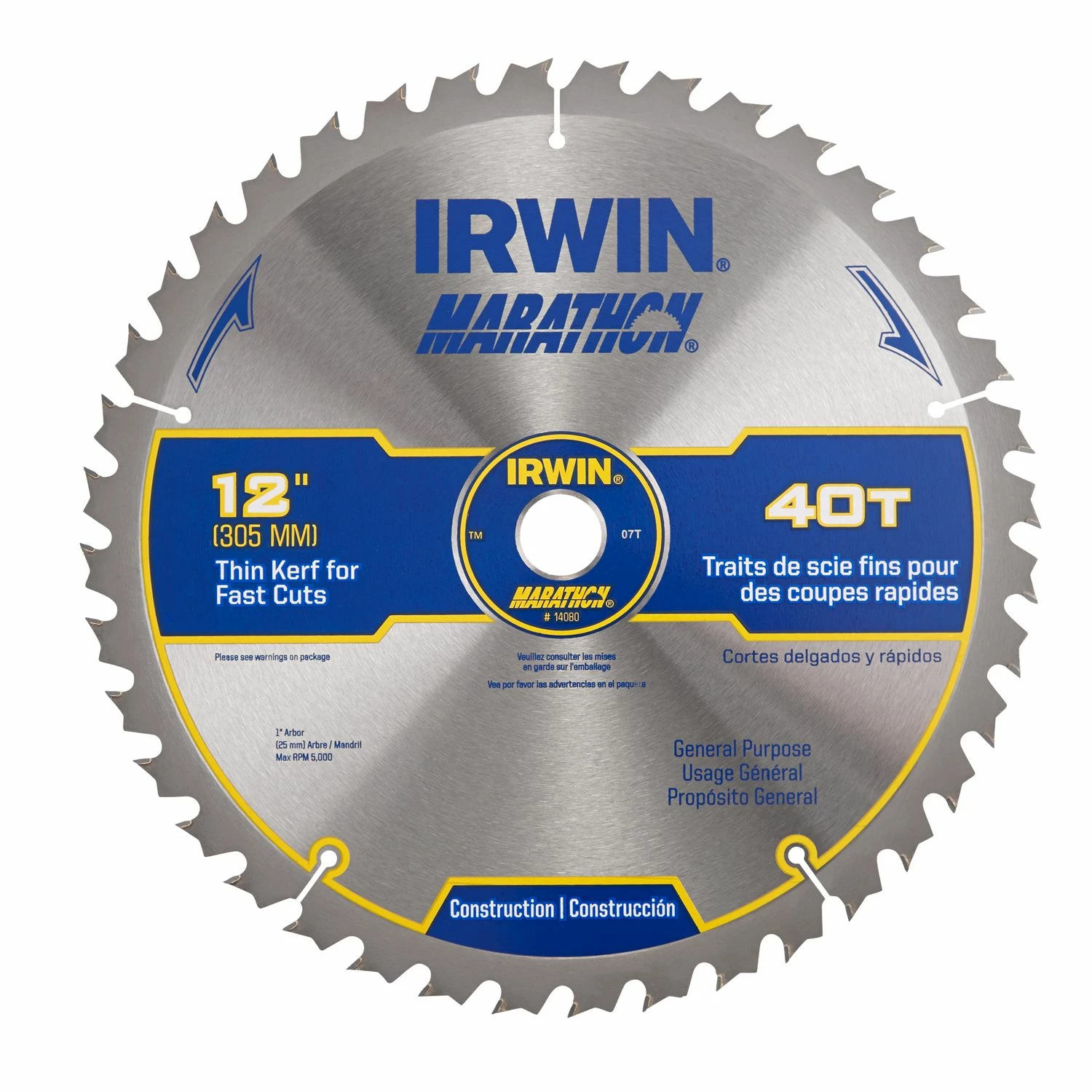 IRWIN Circular Saw Blades Marathon 12-in 40-Tooth Carbide Miter/Table Saw Blade 5 IRWIN Circular Saw Blades Marathon 12-in 40-Tooth Carbide Miter/Table Saw Blade - Image 3