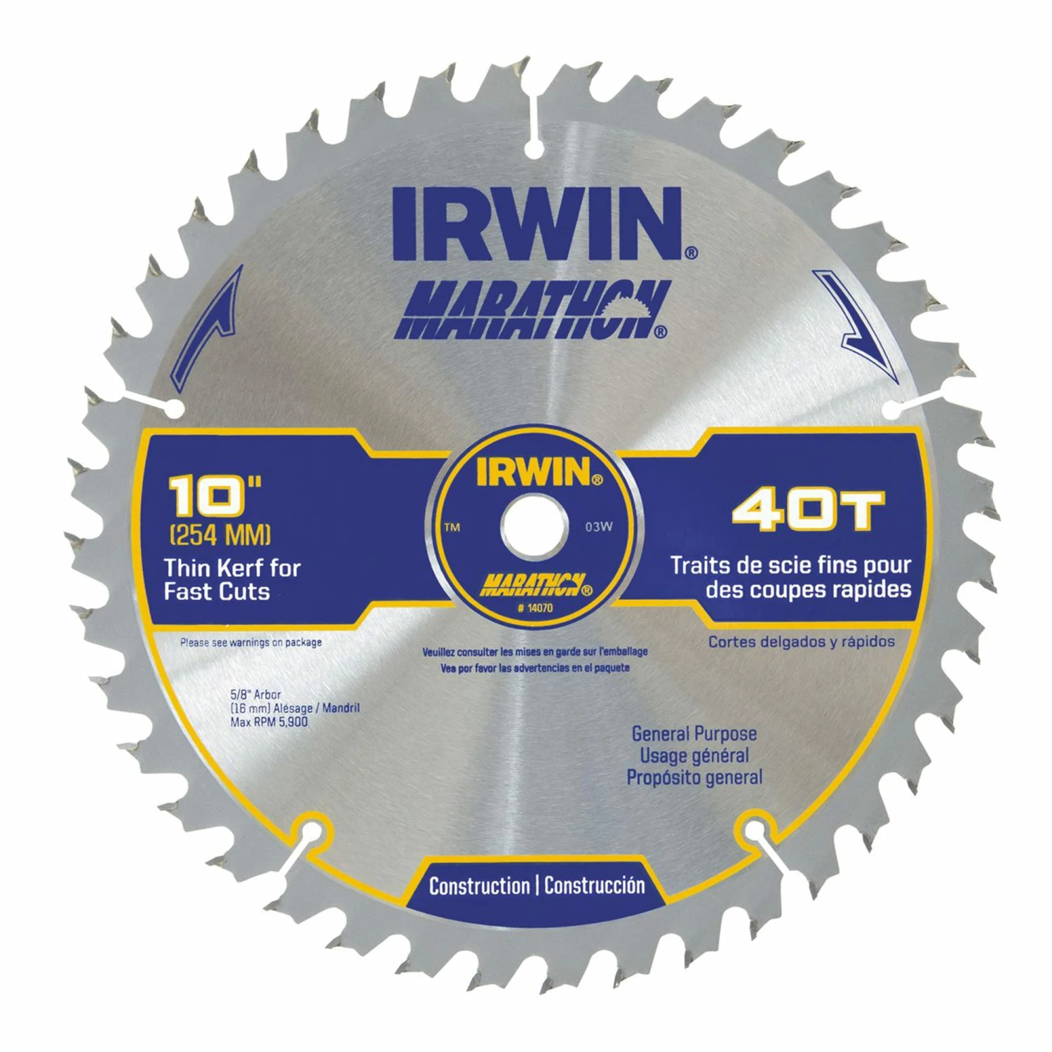 IRWIN Circular Saw Blades Marathon 10-in 40-Tooth Carbide Miter/Table Saw Blade 3 IRWIN Circular Saw Blades Marathon 10-in 40-Tooth Carbide Miter/Table Saw Blade