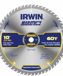 IRWIN Circular Saw Blades Marathon 10-in 60-Tooth Carbide Miter/Table Saw Blade