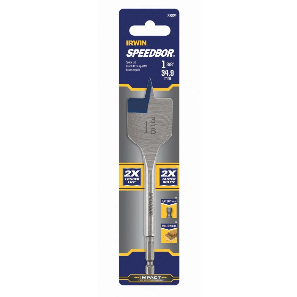 IRWIN Woodboring Drill Bits Standard Length 1-3/8-in Woodboring Spade Drill Bit 3 IRWIN Woodboring Drill Bits Standard Length 1-3/8-in Woodboring Spade Drill Bit