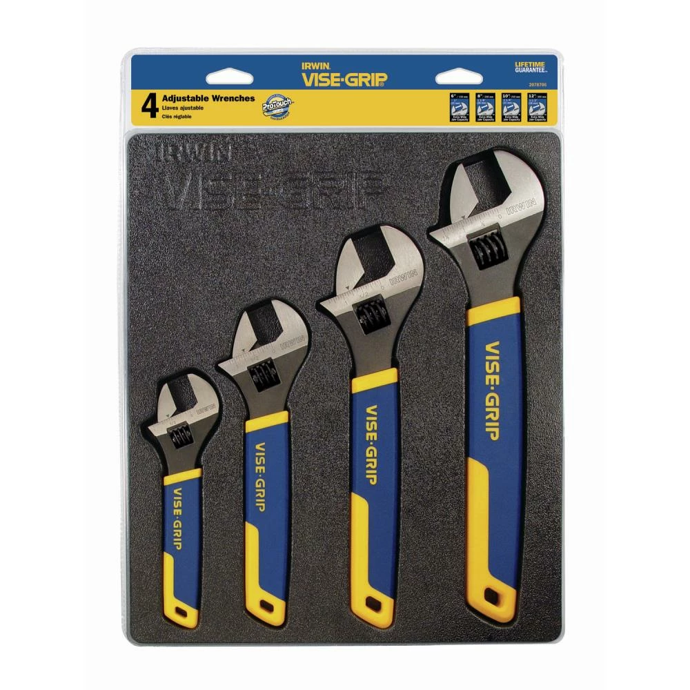 IRWIN Adjustable Wrenches VISE-GRIP 4-Piece 12-in Steel Adjustable Wrench Set 4 IRWIN Adjustable Wrenches VISE-GRIP 4-Piece 12-in Steel Adjustable Wrench Set - Image 2