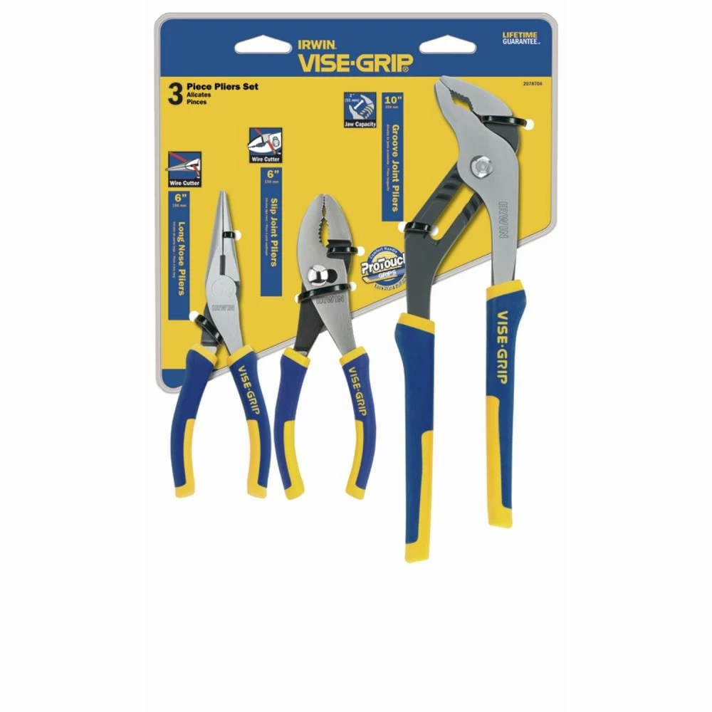 IRWIN Plier Sets VISE-GRIP ProPliers 3-Pack Assorted Plier Set 3 IRWIN Plier Sets VISE-GRIP ProPliers 3-Pack Assorted Plier Set