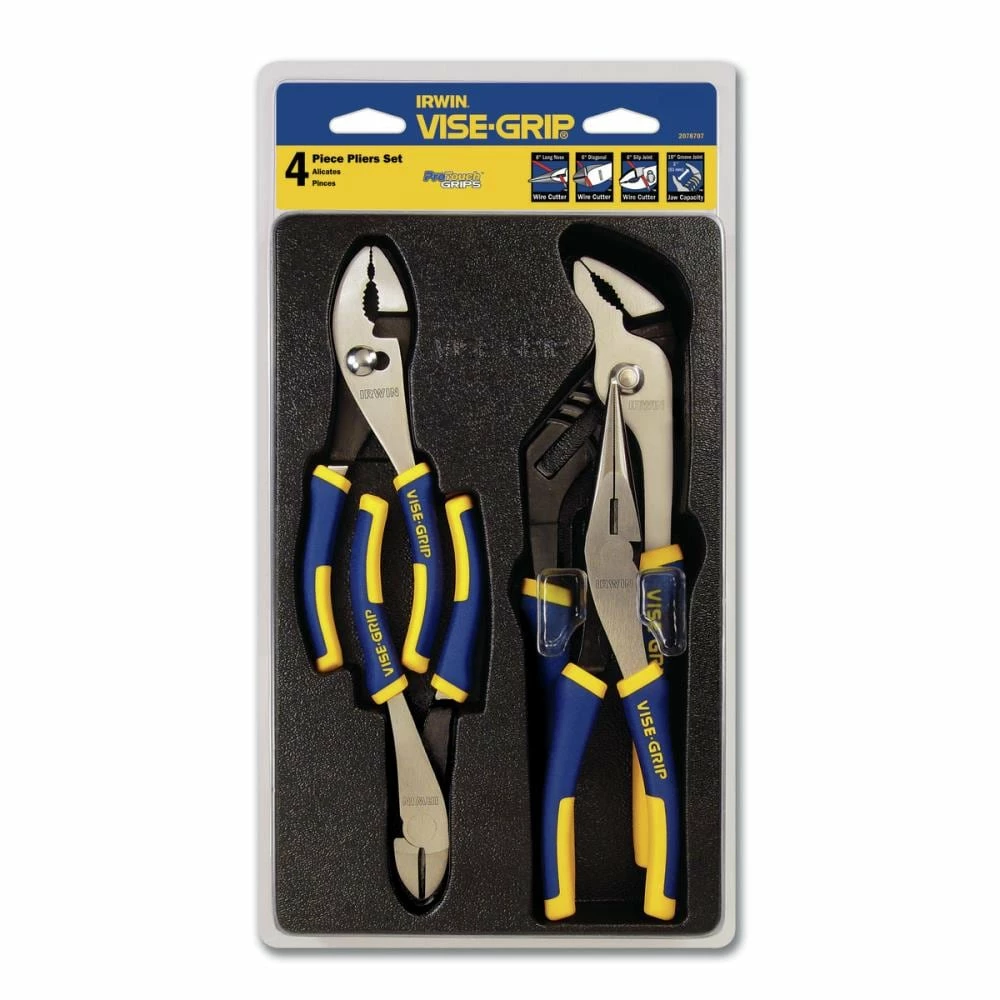 IRWIN Plier Sets VISE-GRIP ProPliers 4-Pack Assorted Plier Set 4 IRWIN Plier Sets VISE-GRIP ProPliers 4-Pack Assorted Plier Set - Image 2