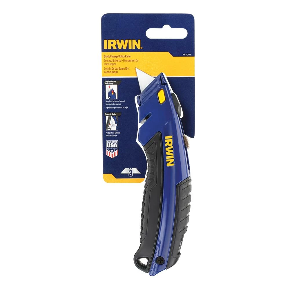 IRWIN Utility Knives 3/4-in 3-Blade Retractable Utility Knife with On Tool Blade Storage 5 IRWIN Utility Knives 3/4-in 3-Blade Retractable Utility Knife with On Tool Blade Storage - Image 3