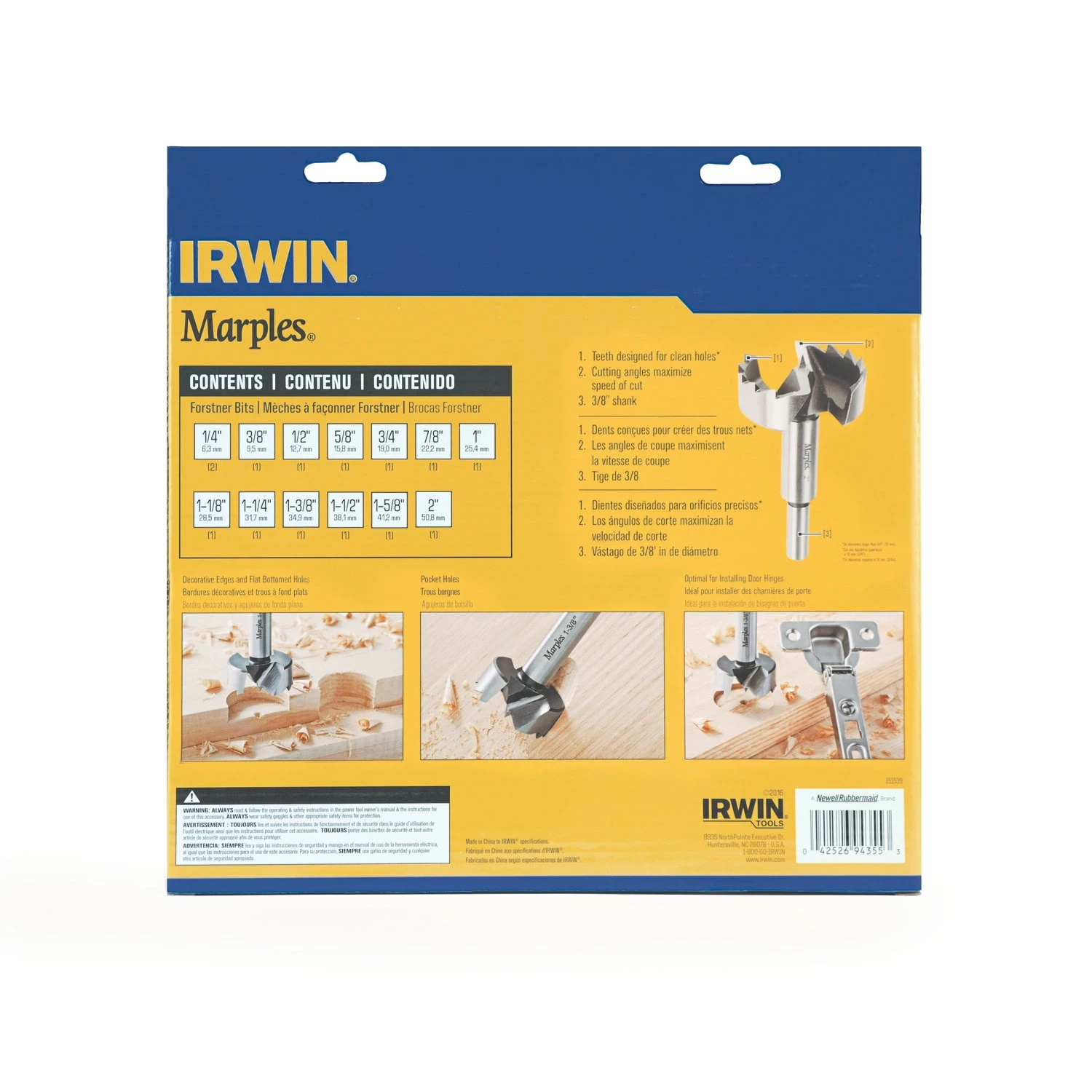 IRWIN Woodboring Drill Bits Marples 14-Piece 3/8-in Woodboring Forstner Drill Bit Set 14 IRWIN Woodboring Drill Bits Marples 14-Piece 3/8-in Woodboring Forstner Drill Bit Set - Image 12