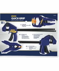 IRWIN Clamps QUICK-GRIP 8-Pack Assorted Assorted Clamp Set Clamp 17 IRWIN Clamps QUICK-GRIP 8-Pack Assorted Assorted Clamp Set Clamp -Irwin Fashion Outlet 40988480