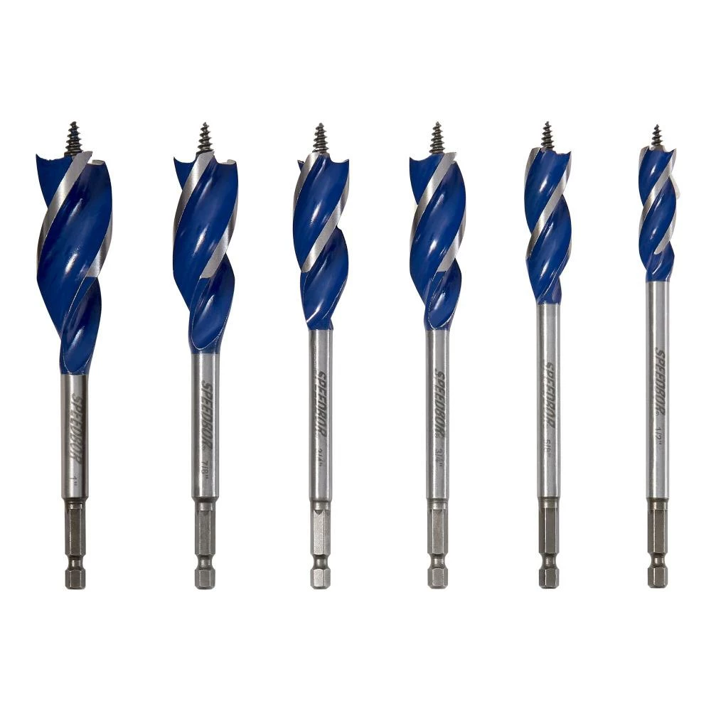 IRWIN Woodboring Drill Bits Speedbor 6-Piece Assorted Woodboring Tri-flute Drill Bit Set 4 IRWIN Woodboring Drill Bits Speedbor 6-Piece Assorted Woodboring Tri-flute Drill Bit Set - Image 2